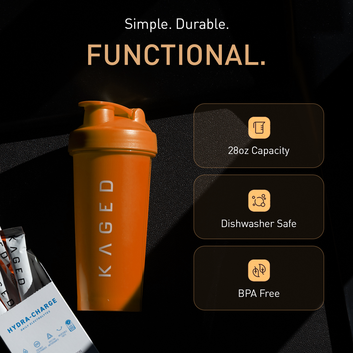 Shaker Bottle - Orange