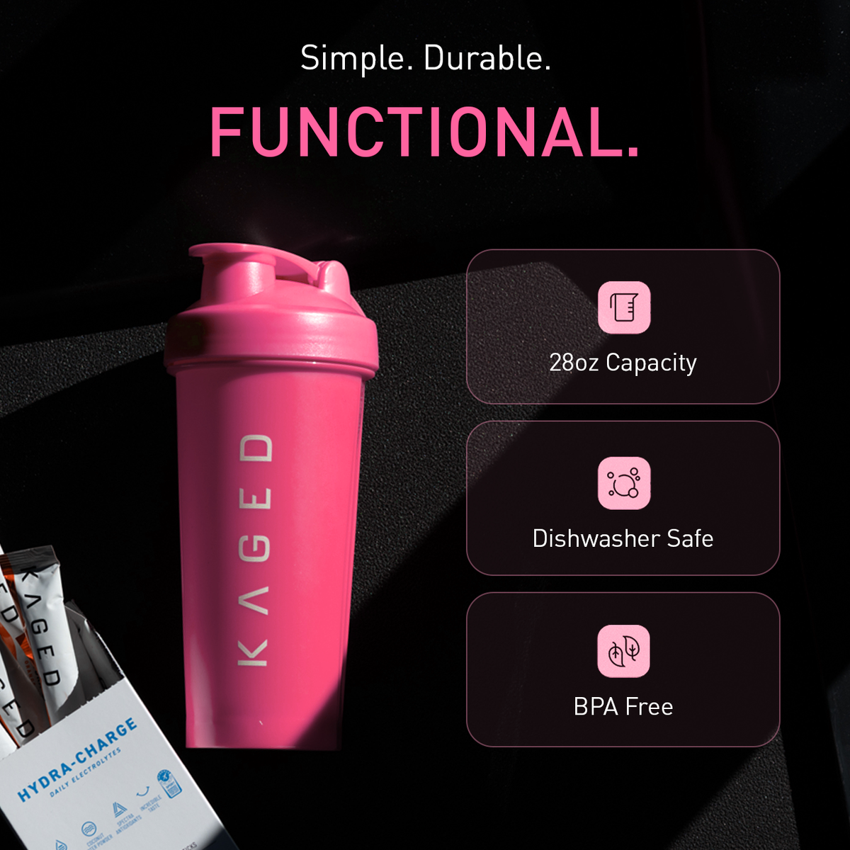 Shaker Bottle - Pink
